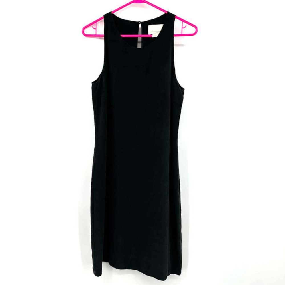Cynthia Rowley size 6 100% silk black shift dress sleeveless keyhole back